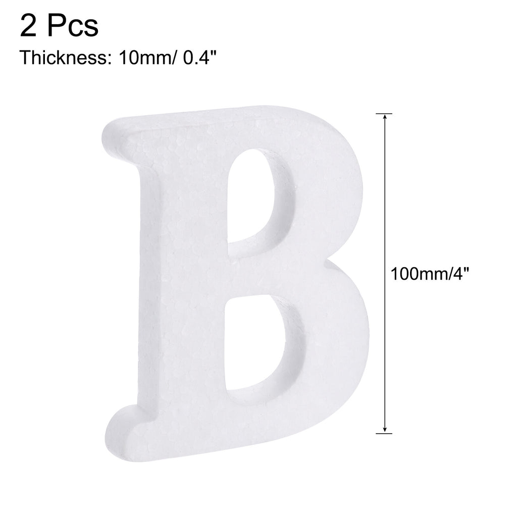 2pcs Foam Letters B Letter EPS White Polystyrene Letter Foam 100mm/4 Inch