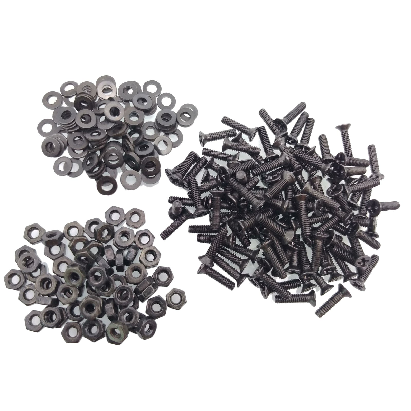 500pcs M2 x 8mm Flat Head Black Screws with Nuts Washers