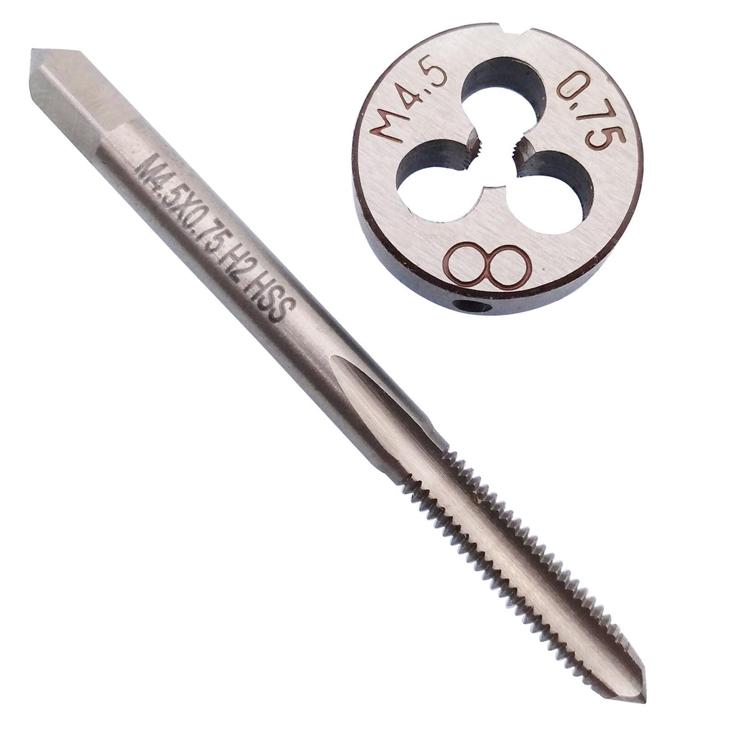 HSS M4.5 x 0.75mm Tap & M4.5 x 0.75mm Die Metric Thread Right Hand