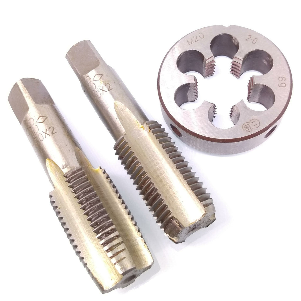 HSS M20 x 2mm Taper & Plug Tap & M20 x 2mm Die Metric Thread Right Hand