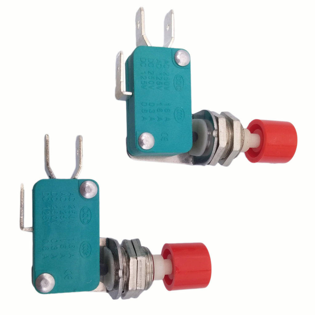 2pcs SPDT NO NC Momentary Red Cap Push Button Micro Switch DS438