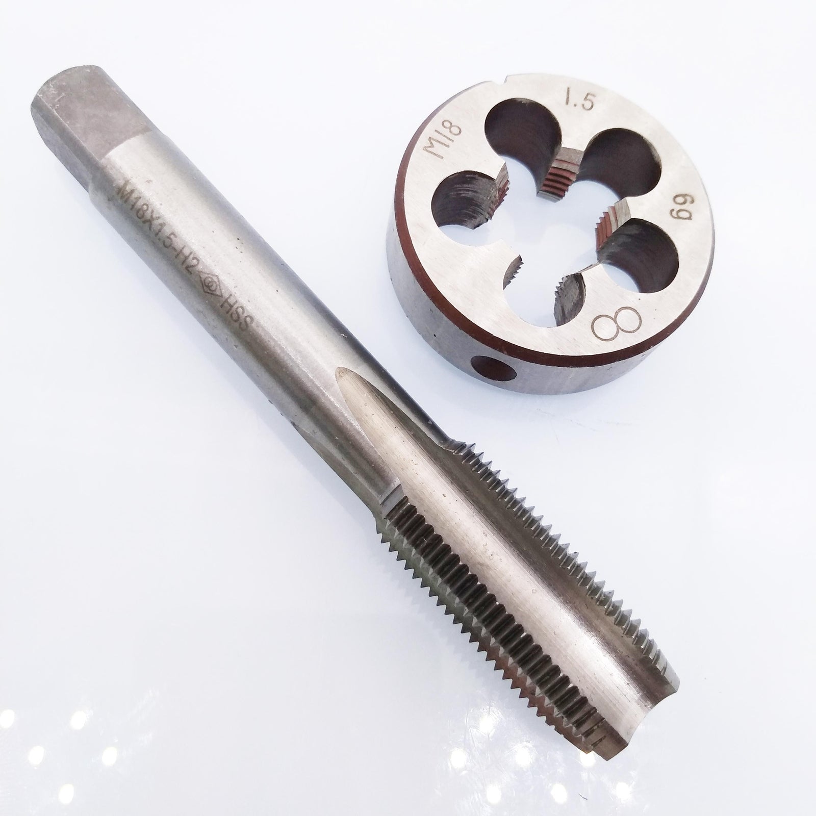 US Stock HSS M18 x 1.5mm Tap & M18 x 1.5mm Die Metric Thread Right Hand