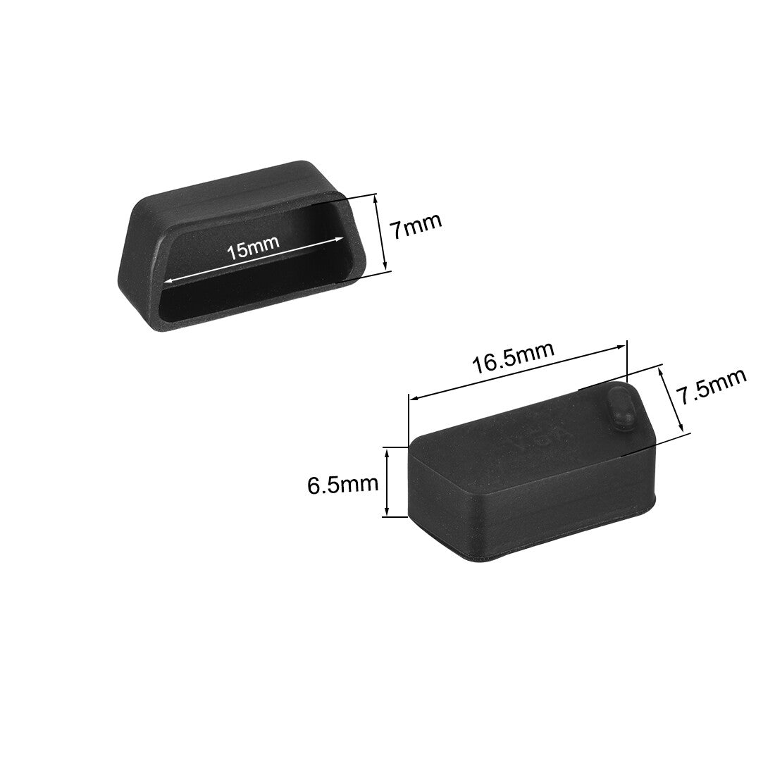 5pcs Silicone VGA Port Anti-Dust Stopper Cap Cover for DB9, RS232, Black