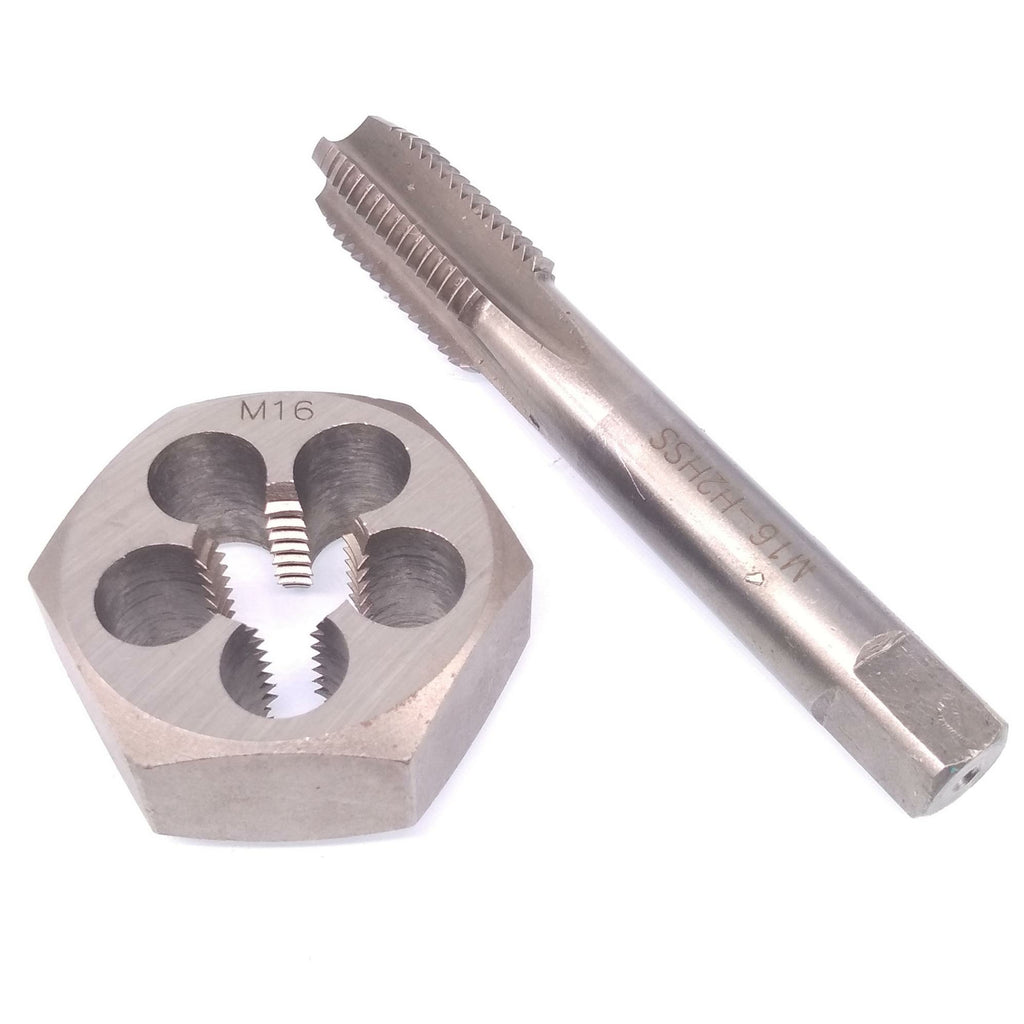 US Stock HSS M16 x 2mm Tap & M16 x 2mm Hexagon Die Metric Thread Right Hand Set