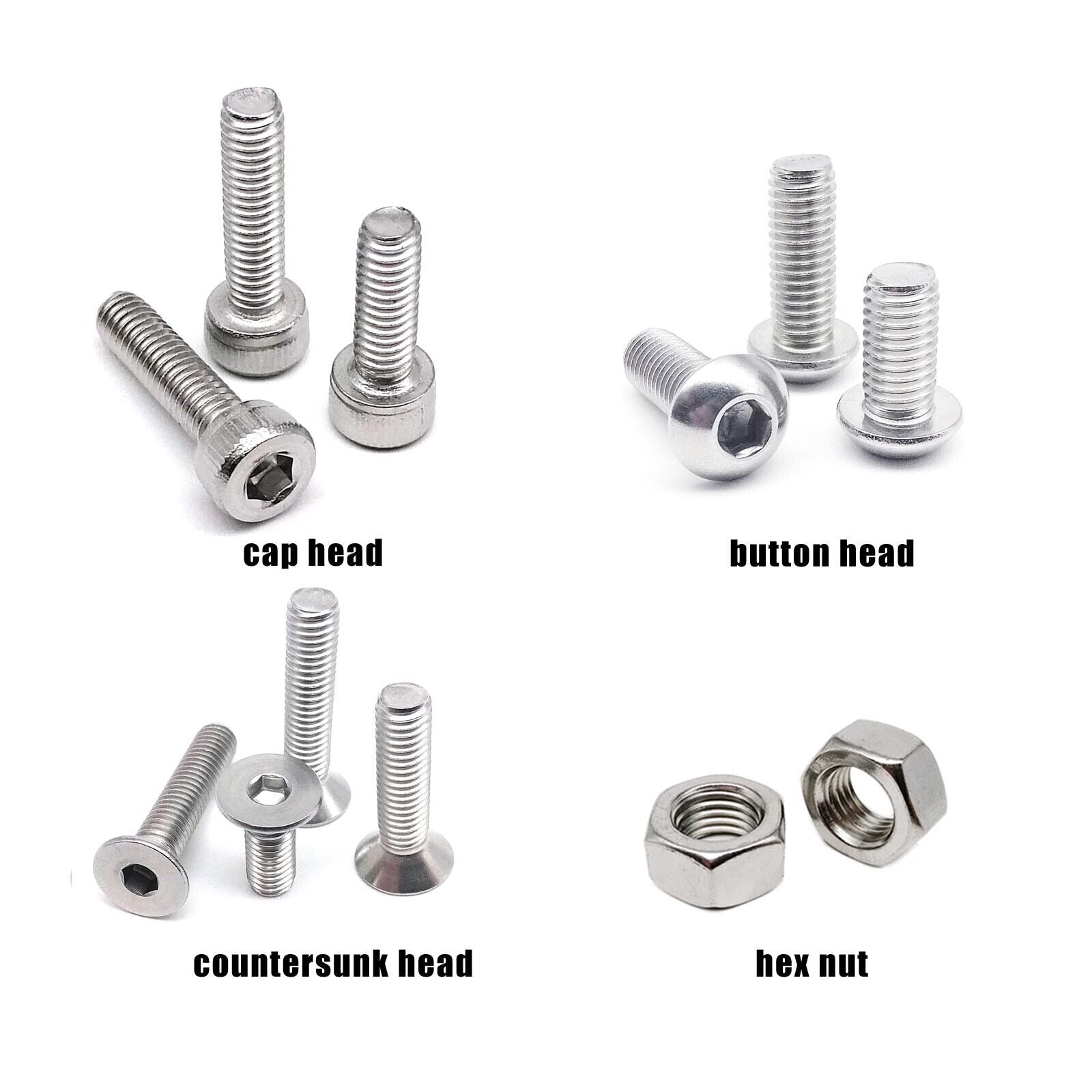 650pc Small M1.6 Allen Hex Socket Head Cap Button Countersunk Screw Bolt Nut Kit