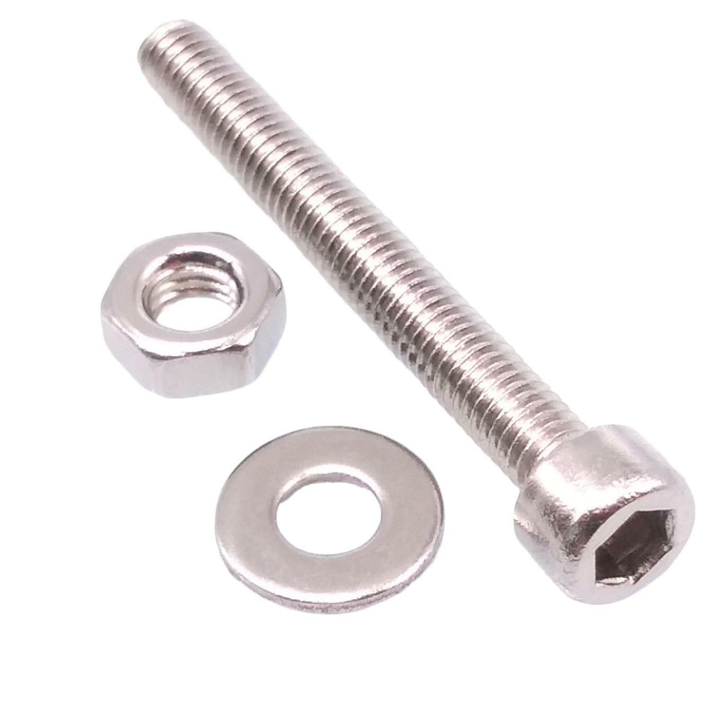 100x M3 x 25mm Socket Head Cap Screws Stainless Steel Allen Socket Nuts Washers