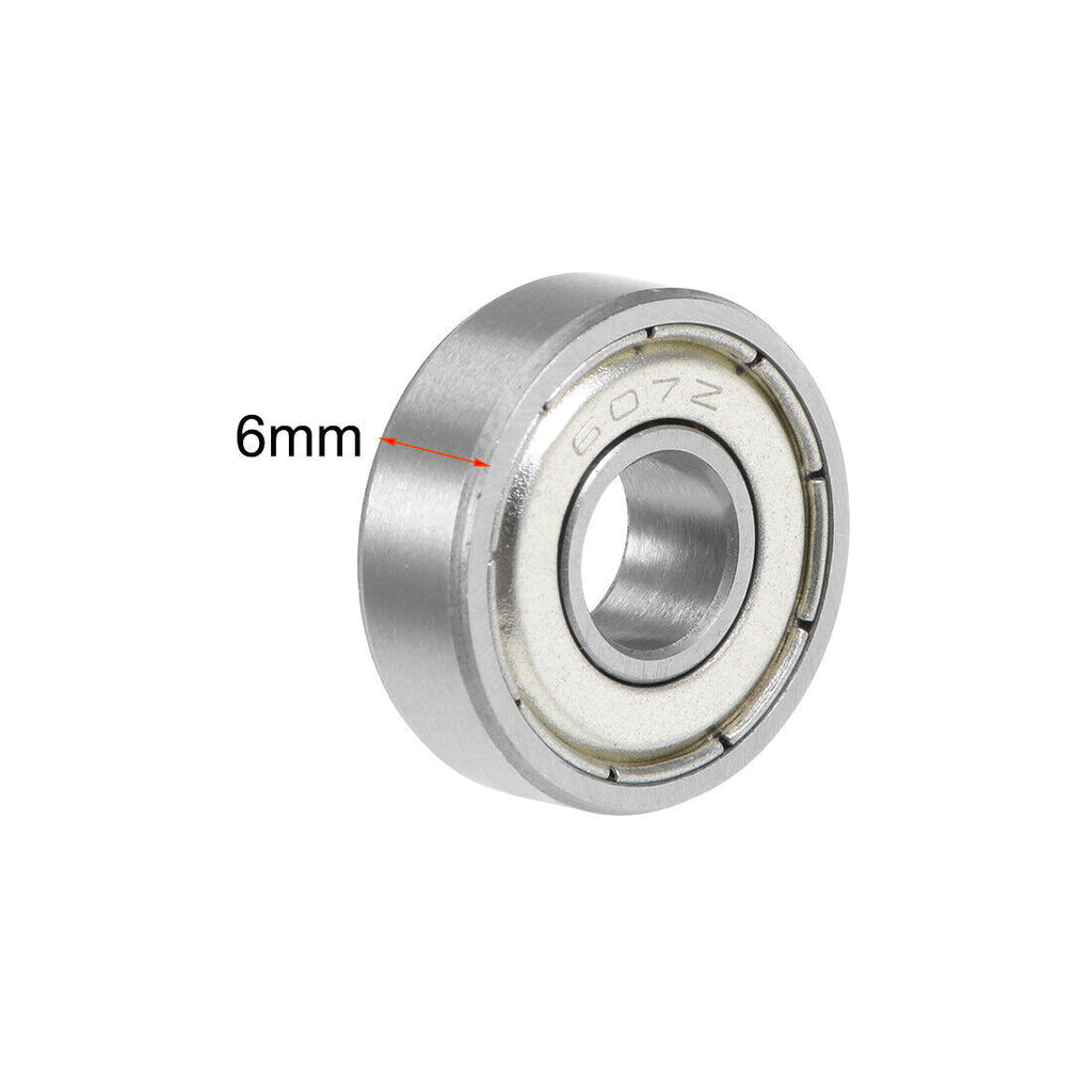 2pcs 607ZZ Deep Groove Ball Bearing 6x19x7mm Double Shield Chrome Bearing