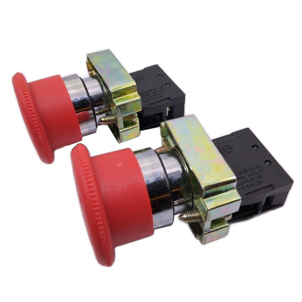 2pcs XB2-BS542 RED Mushroom 1NC Emergency Stop Push-button Switch
