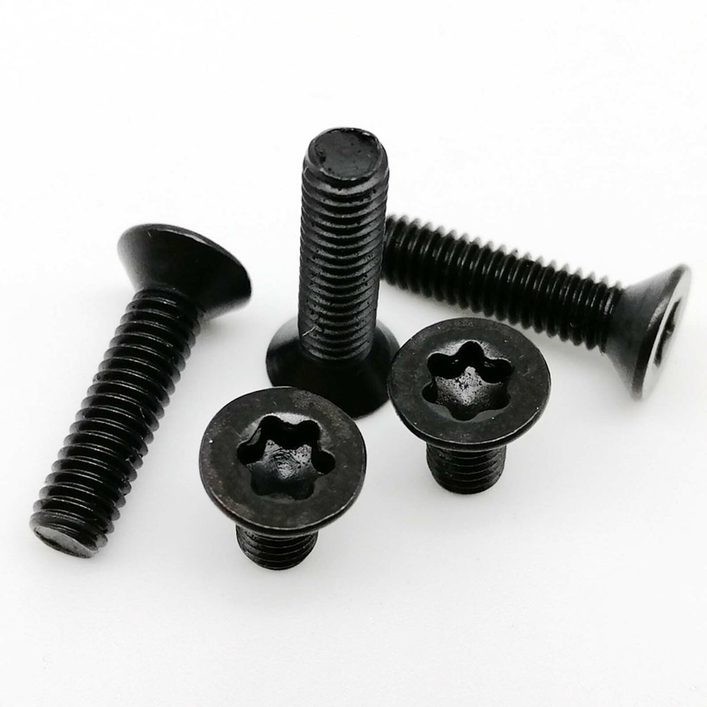 10pcs M4x12mm Black Steel Six-Lobe Torx Head Flat Countersunk Screw Bolt