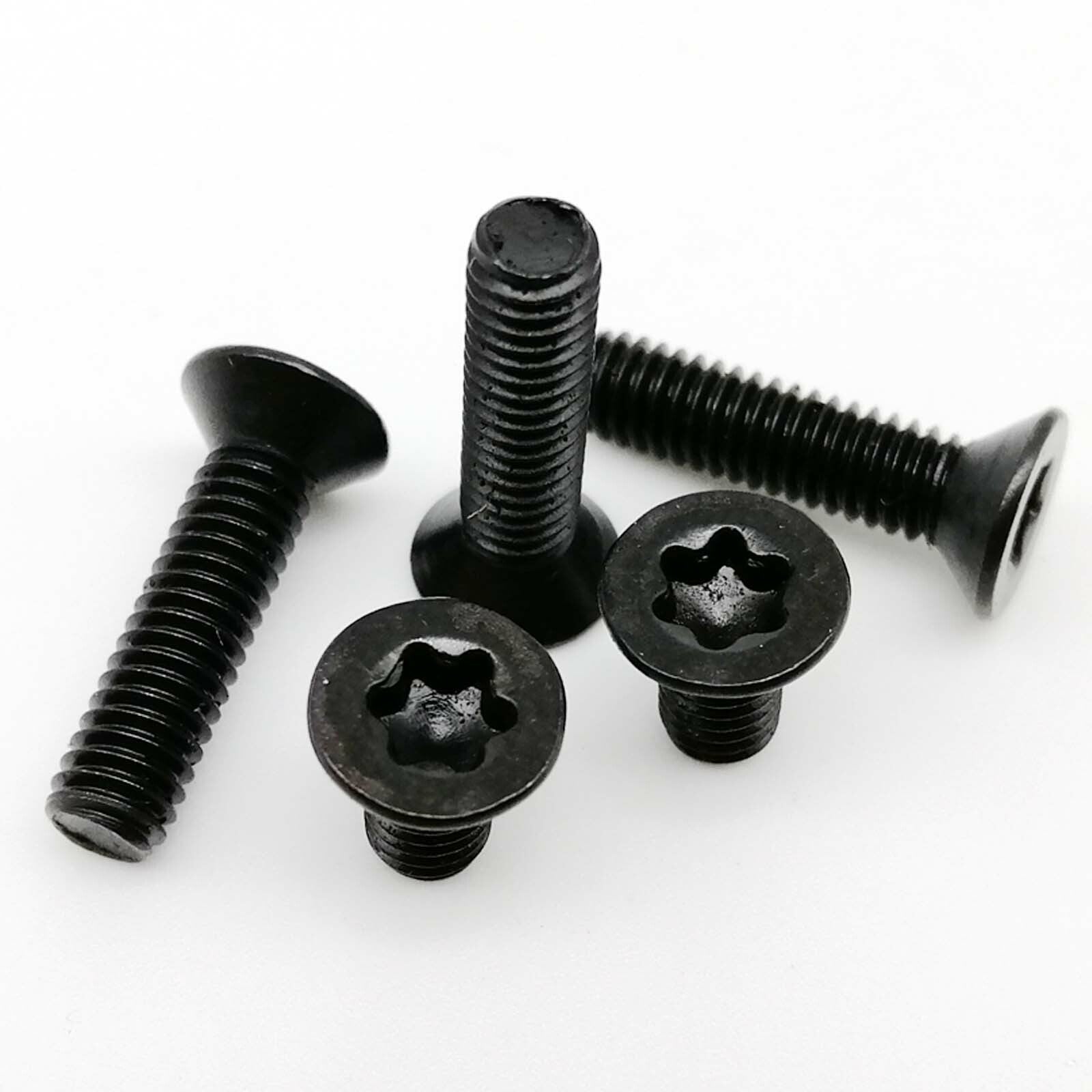 10pcs M4x12mm Black Steel Six-Lobe Torx Head Flat Countersunk Screw Bolt