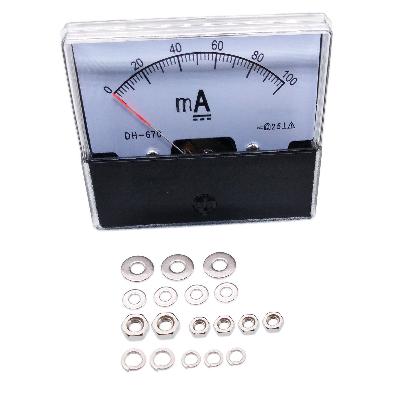 AU Stock Analog Panel AMP Current Ammeter Meter Gauge DH-670 0-100mA DC