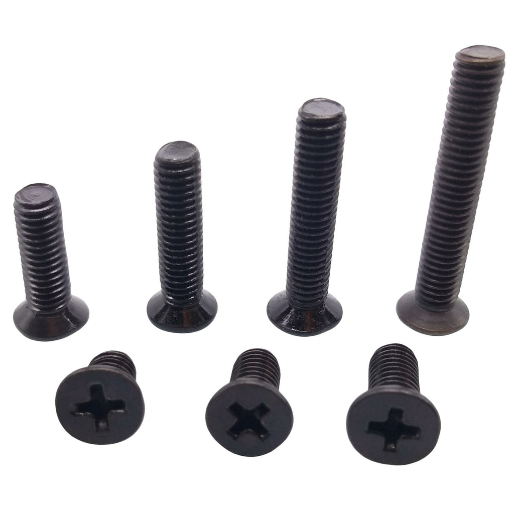 350pcs M5 Flat Head Black Screws with Nuts Washers Assortment Kit