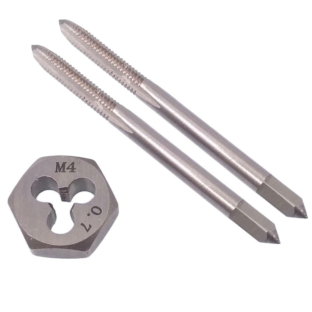 HSS M4 x 0.7mm Taper & Plug Tap & M4x0.7mm Hexagon Die Metric Thread Right Hand
