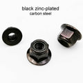 US Stock 25pcs M5 Hex Flange Nylon Insert Lock Nut Self-locking Black