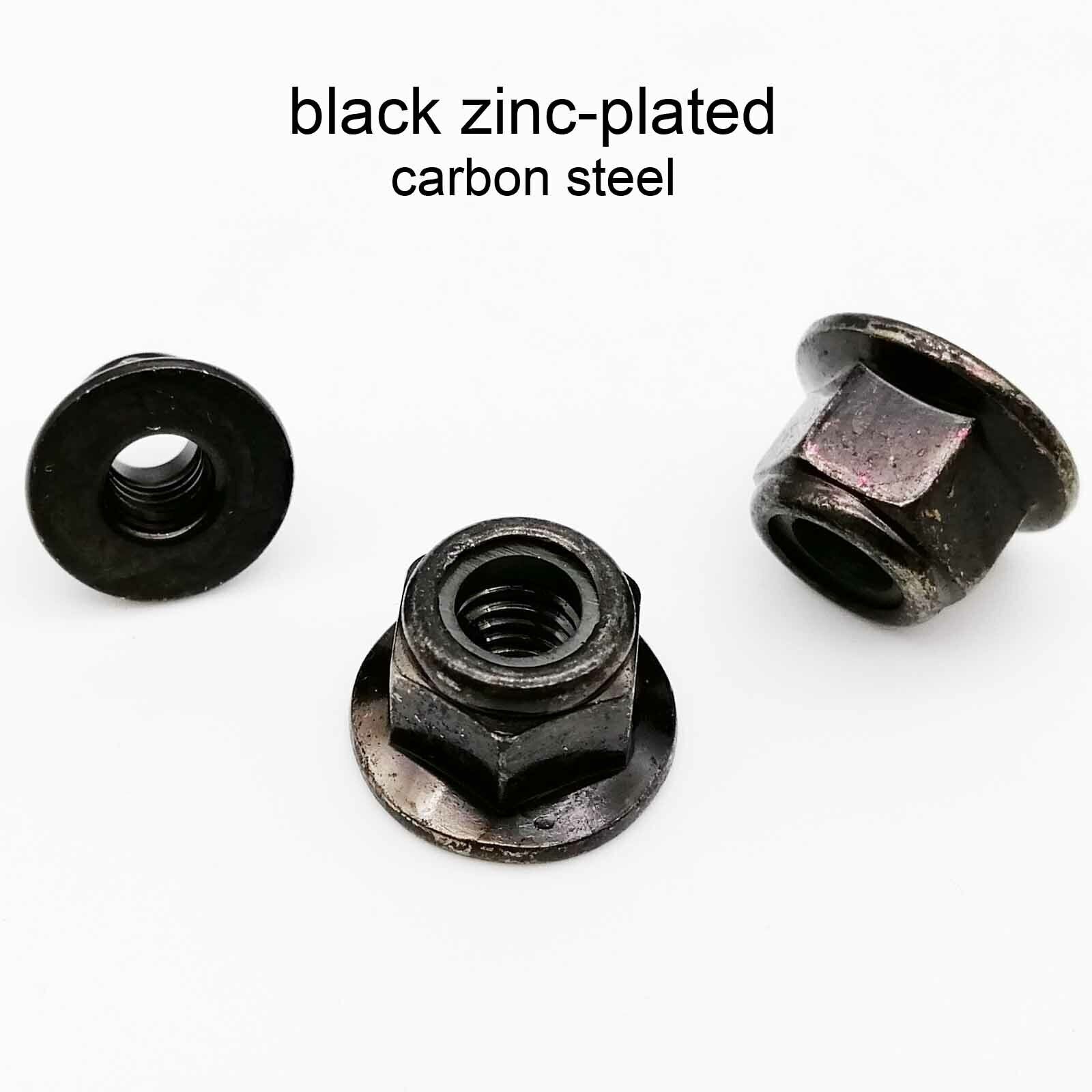 US Stock 25pcs M5 Hex Flange Nylon Insert Lock Nut Self-locking Black