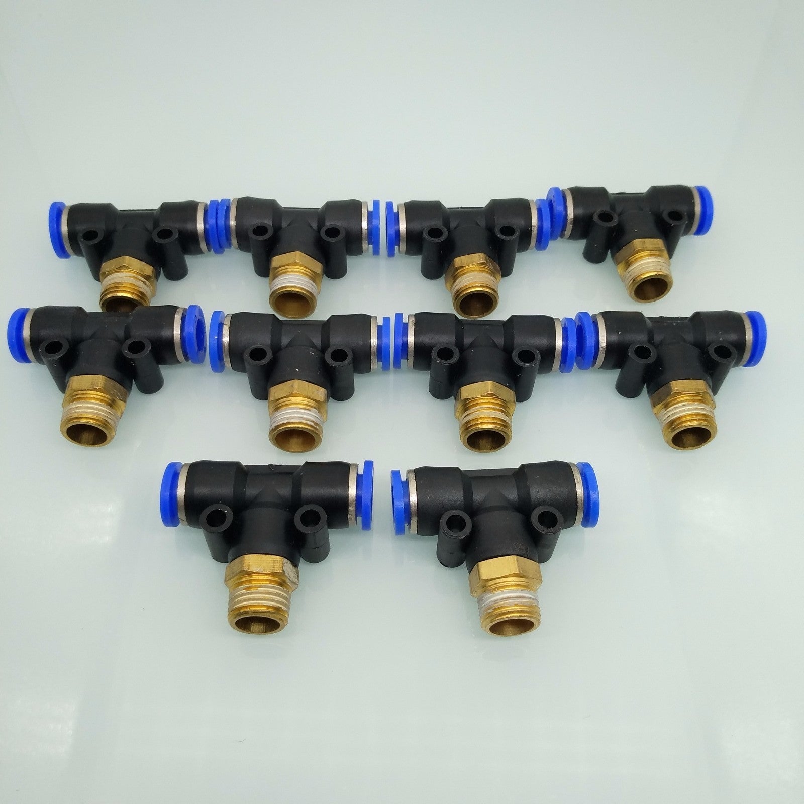 US Stock 10pcs Pneumatic 8mm-1/4" Male Tee T Branch Connector Push In Fitting