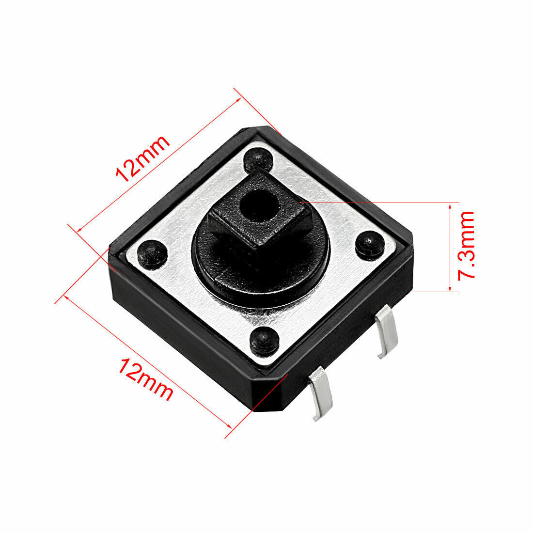 10pcs Panel Current PCB DIP Tactile 4-Pin Push Button Switch 12x12x7.3mm