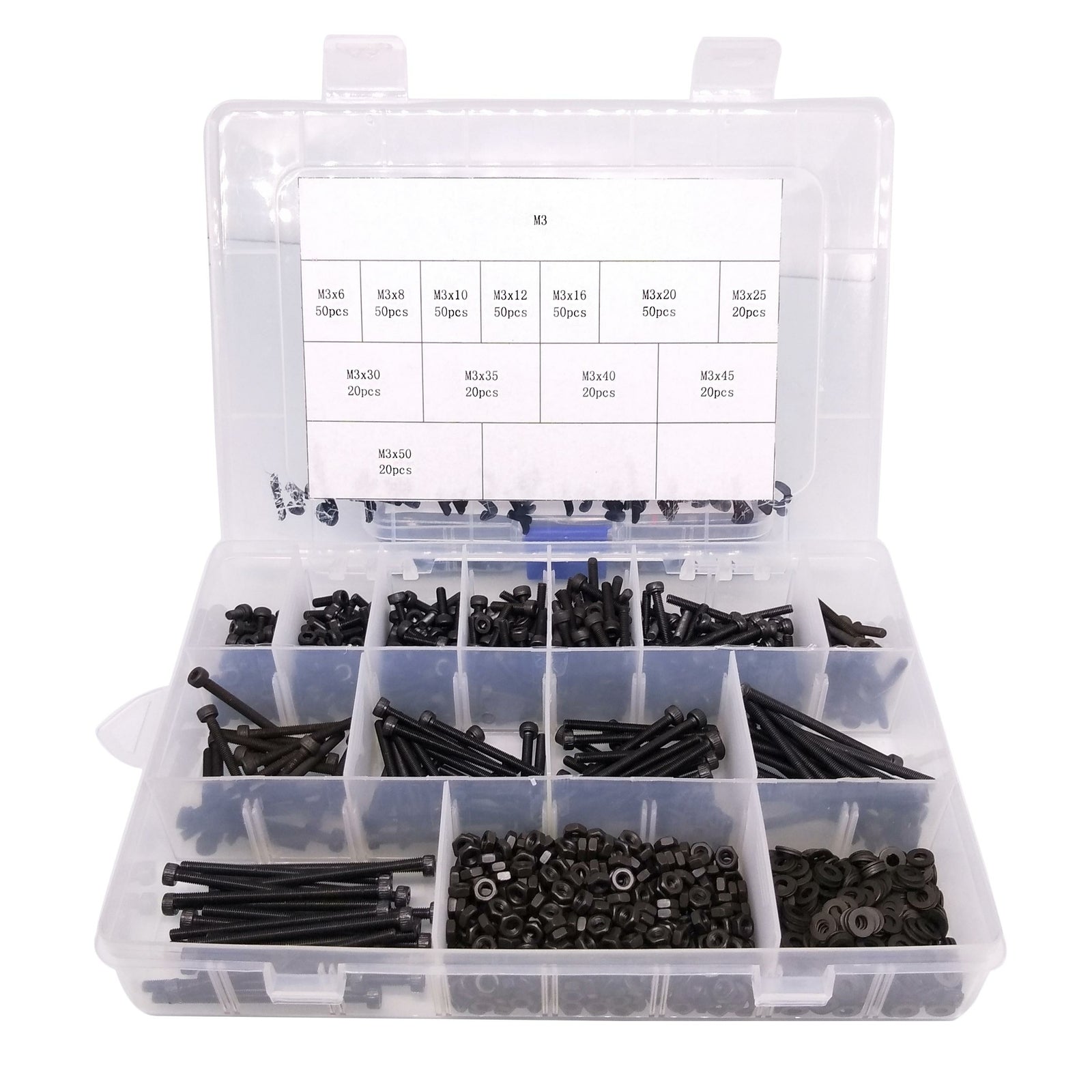 420x M3 Socket Head Cap Screws Steel Allen Socket Nuts Washers Assortment Kit