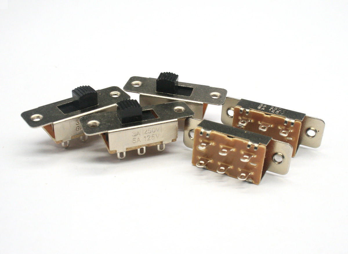 US Stock 10pcs SS-23F19G5 6 Pin DPST ON-ON Solder Pin AC Slide Switch