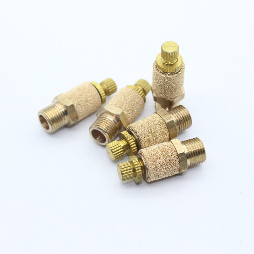 Pneumatic Solenoid Valve Adjustable Brass Mufflers Silencers 1/8"