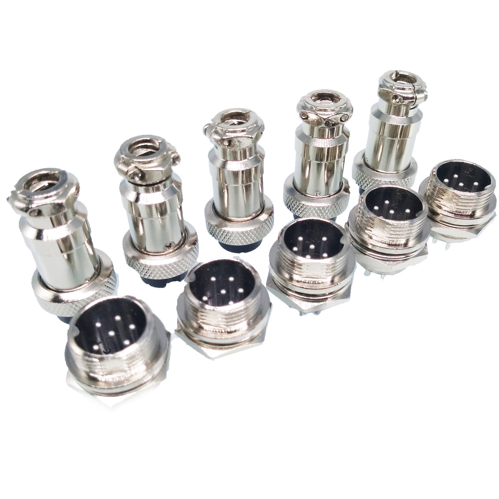 US Stock 5 Pair Aviation Plug 6 Pin Male Female Panel Wire Connector 16mm GX16-6