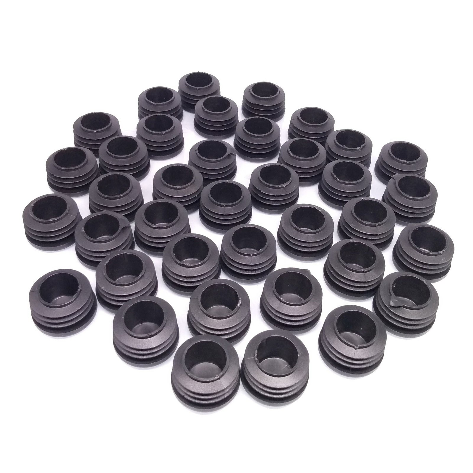 50pcs Round Plastic Black Blanking End Cap Caps Tube Pipe Inserts Plug Bung 30mm