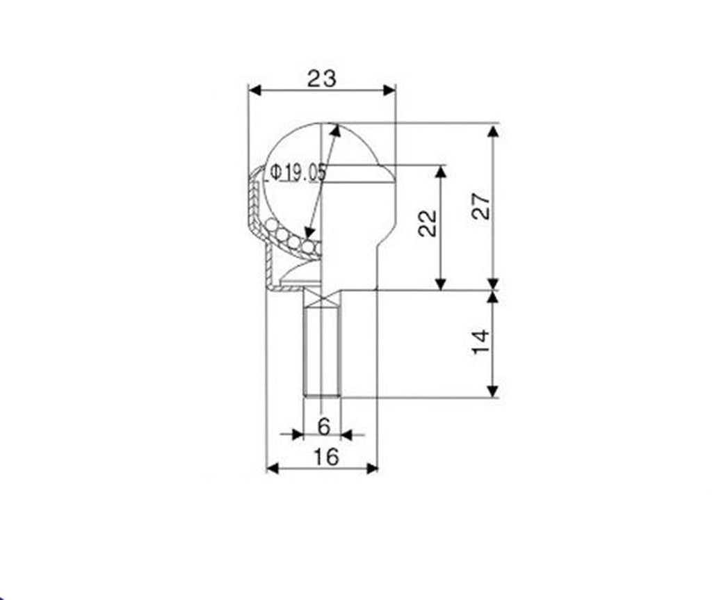 2pcs Dia 3/4'' Metal Ball Stud Transfer Bearing Unit Conveyor Roller M6