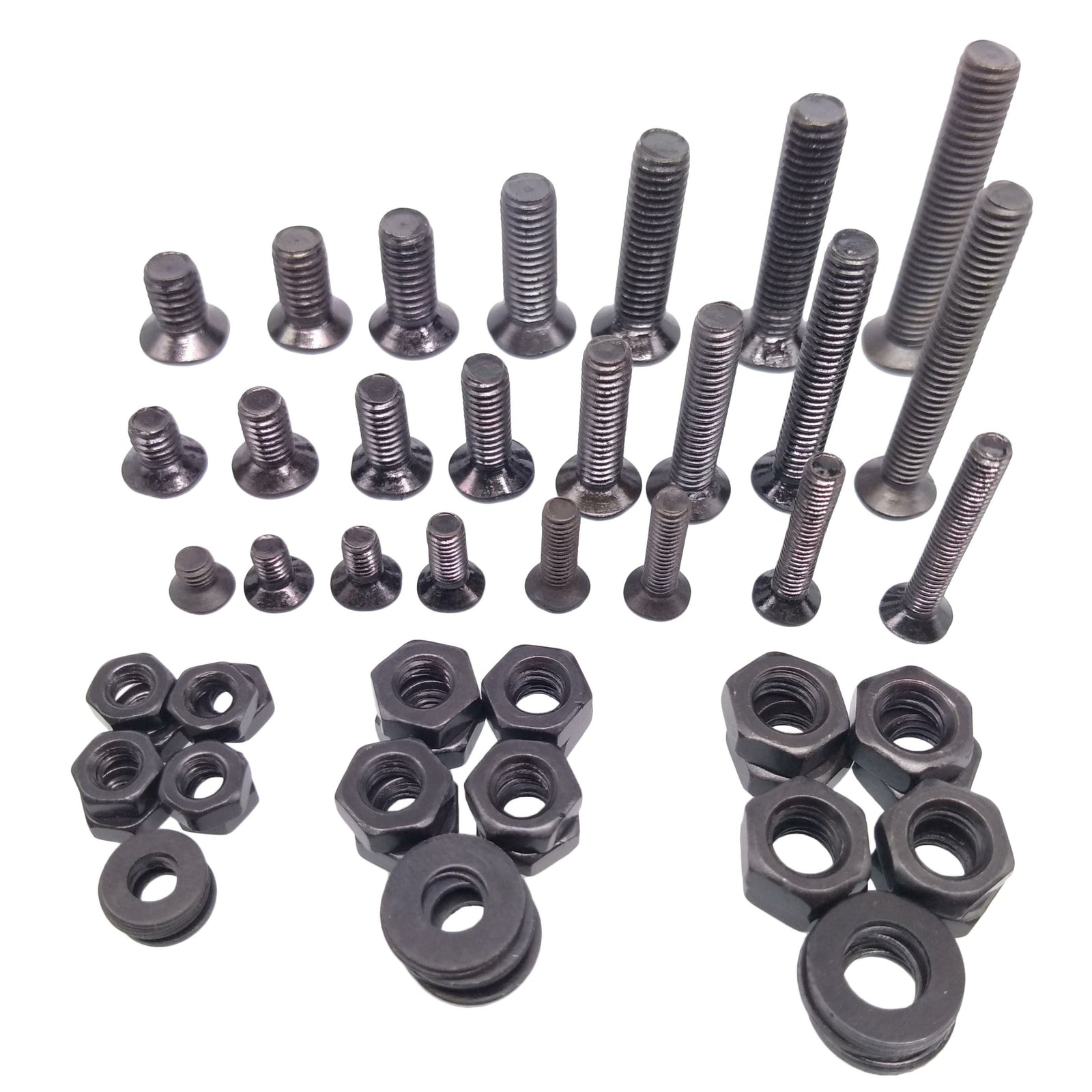 460pcs M3 M4 M5 Flat Head Black Screws with Nuts Washers Assortment Kit