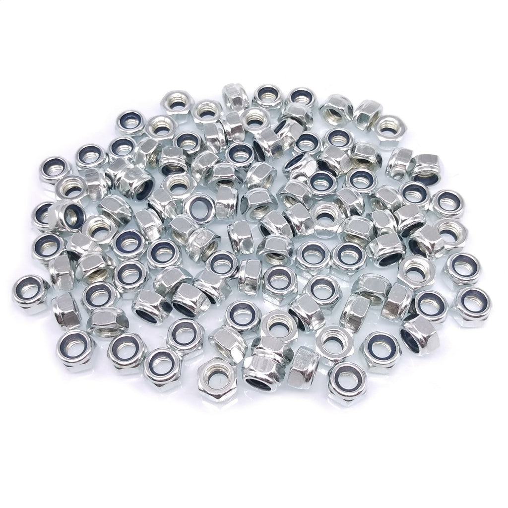 500x M6 x 1mm Self-Locking Nylon Insert Hex Nuts Zinc plated Carbon Steel