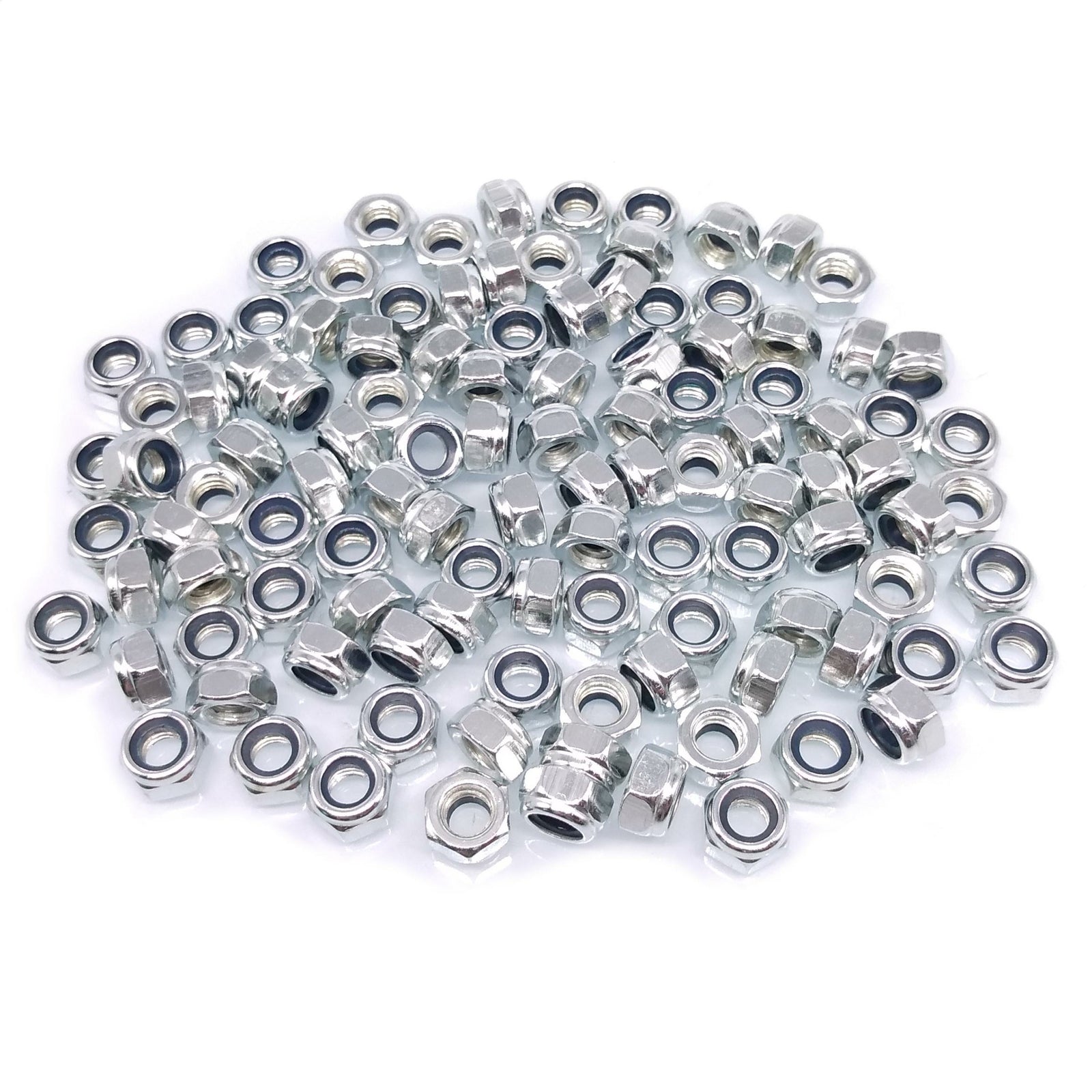 500x M6 x 1mm Self-Locking Nylon Insert Hex Nuts Zinc plated Carbon Steel