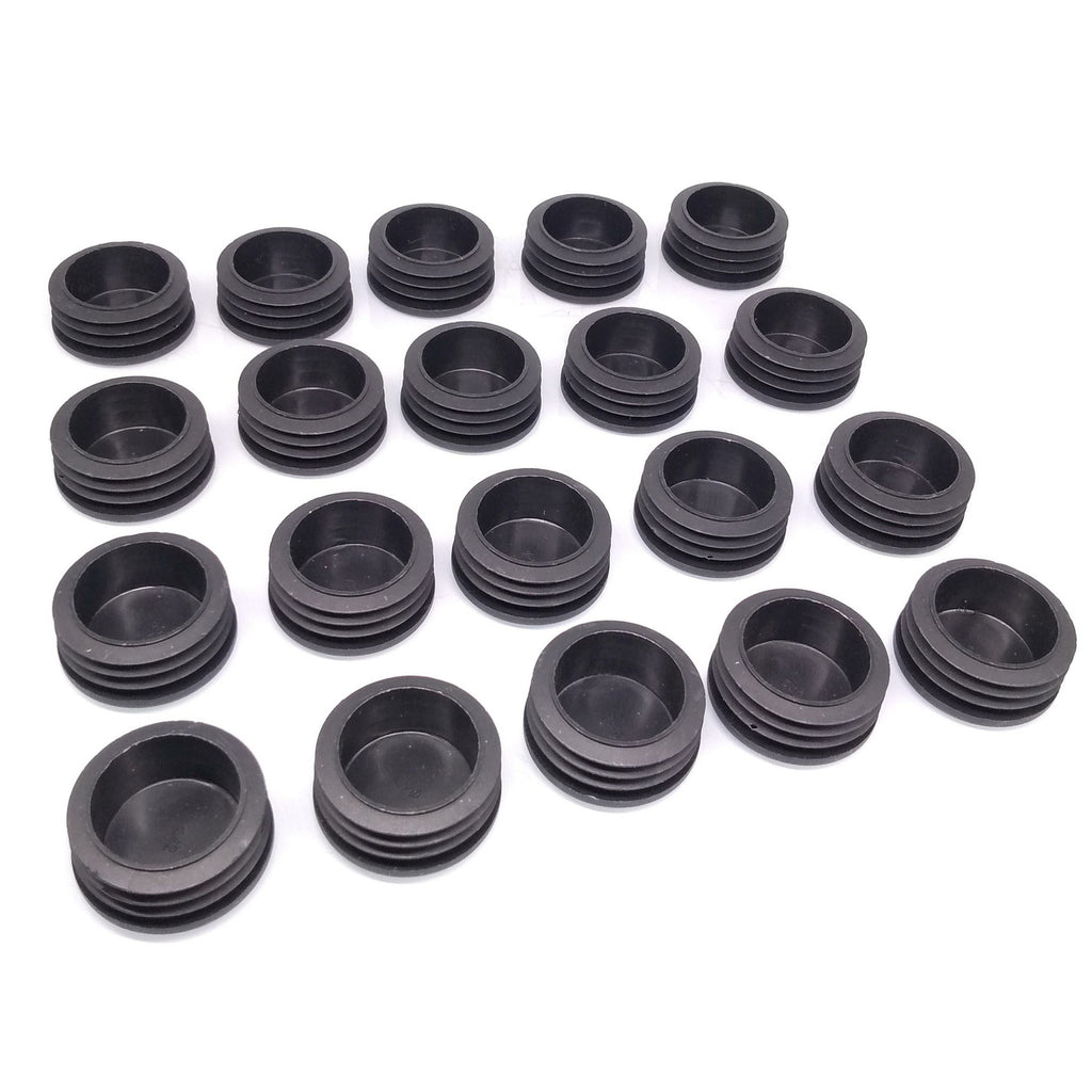 20pcs Round Plastic Black Blanking End Cap Caps Tube Pipe Inserts Plug Bung 42mm