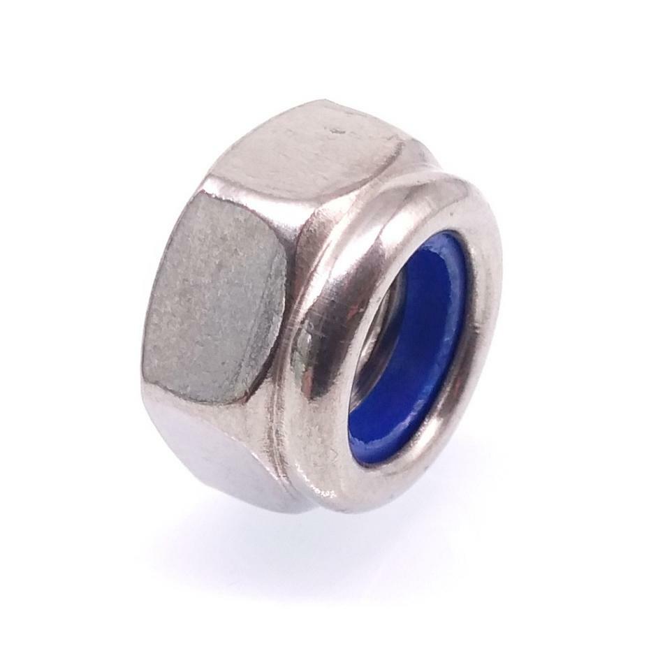 200x M4 x 0.7mm Self-Locking Nylon Insert Hex Nuts Stainless Steel