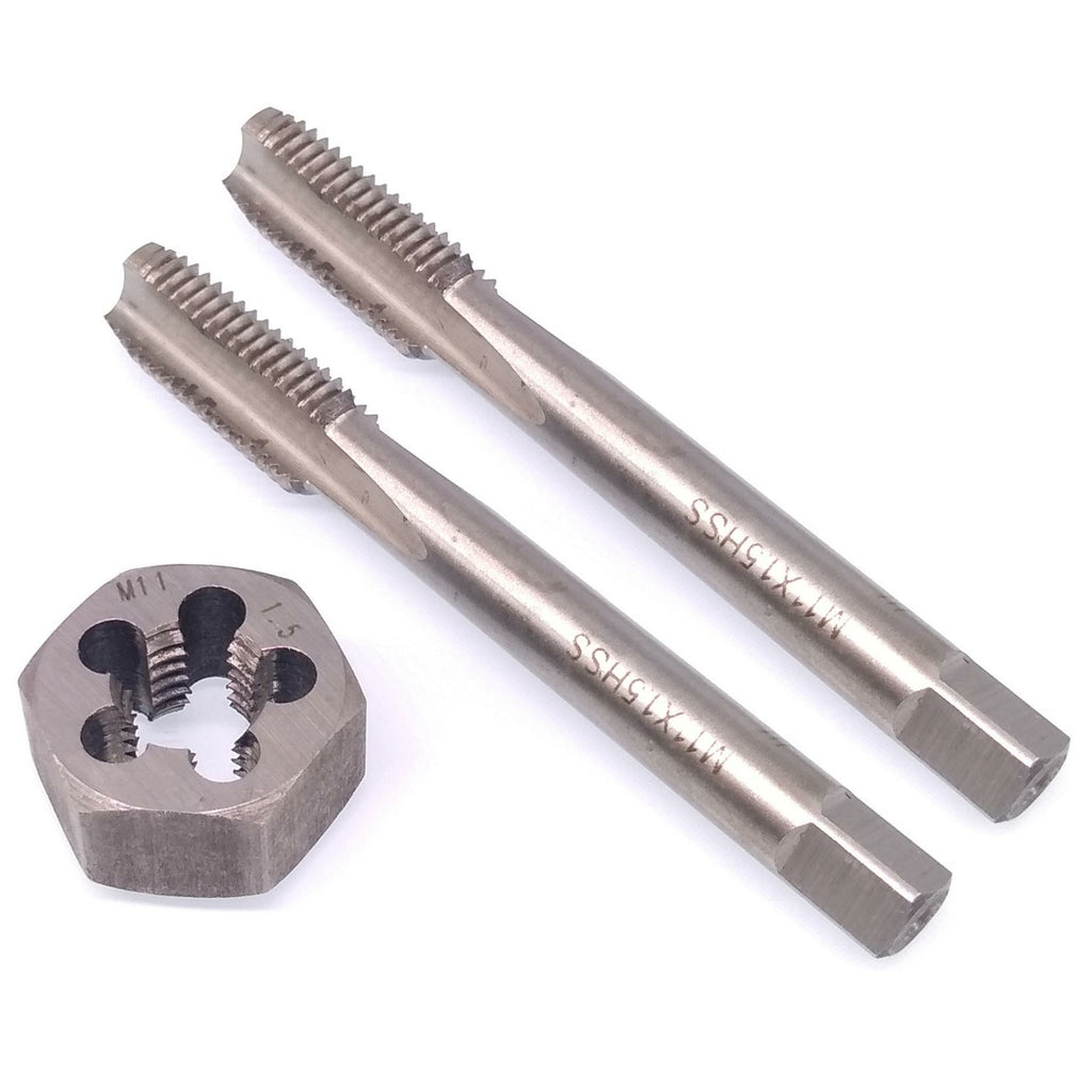HSS M11 x 1.5mm Taper & Plug Tap & 11x1.5mm Hexagon Die Metric Thread Right Hand
