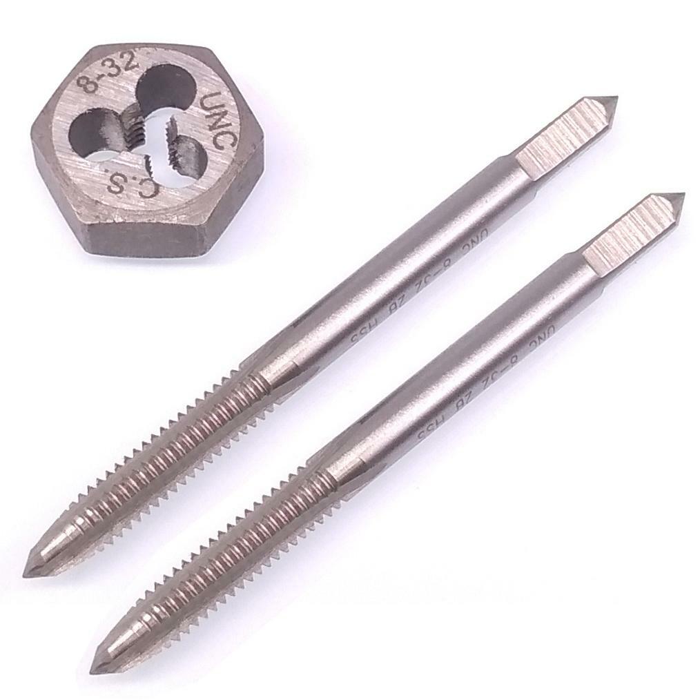HSS 8-32 Taper & Plug Tap & 8-32 Hexagon Die Thread Right Hand Set