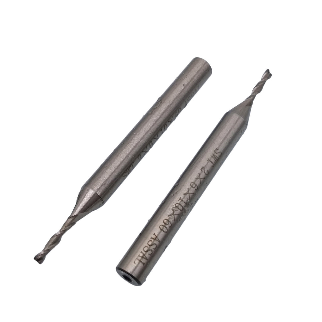 US Stock 3pcs 2mm Two 2 Flute HSS & Aluminium End Mill Cutter CNC Bit