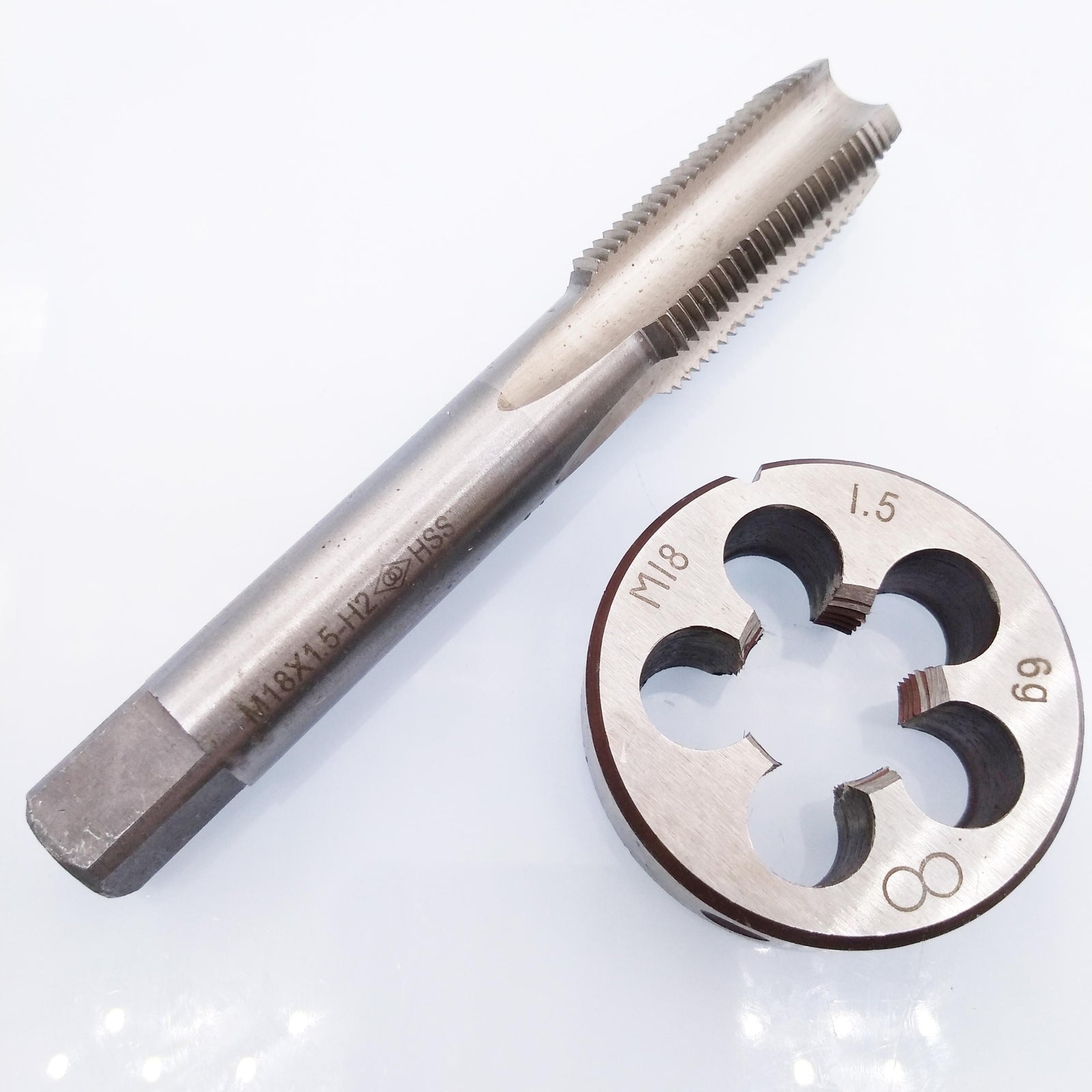 US Stock HSS M18 x 1.5mm Tap & M18 x 1.5mm Die Metric Thread Right Hand