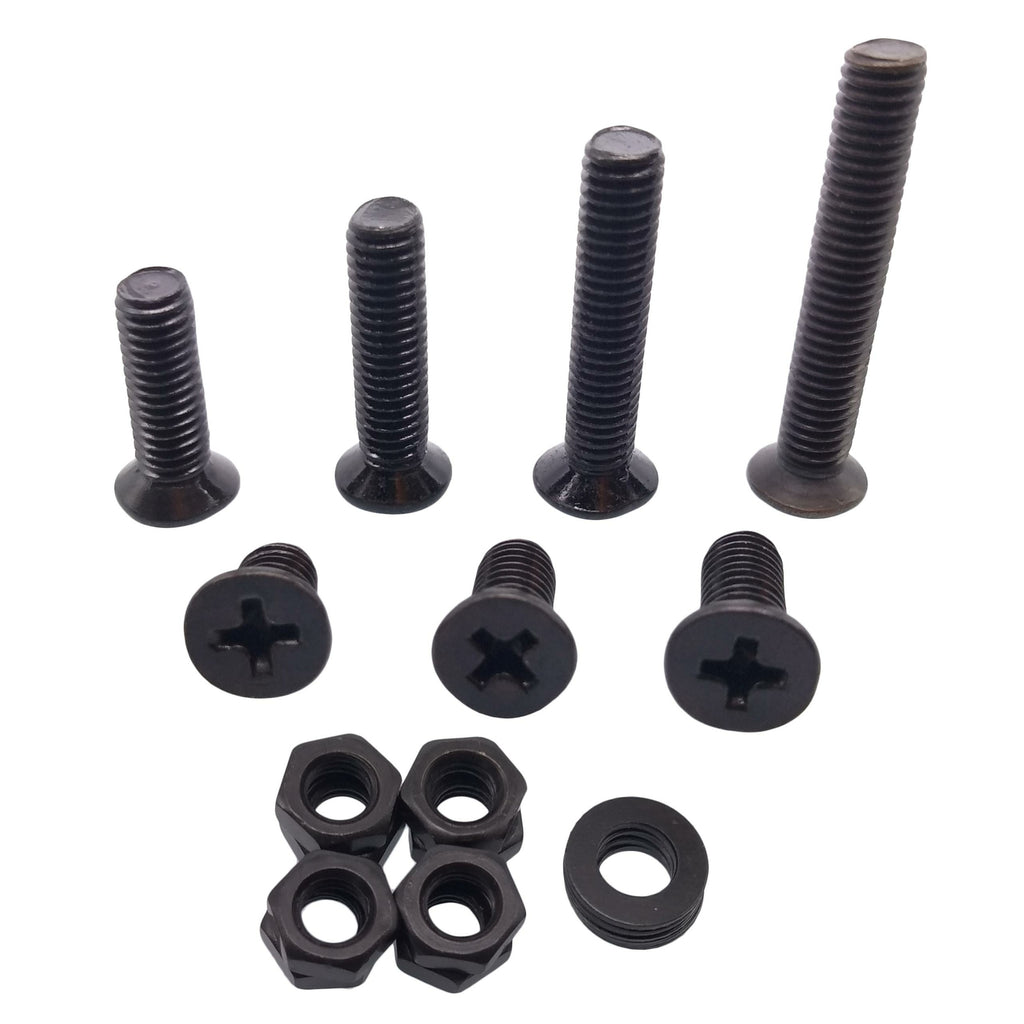350pcs M5 Flat Head Black Screws with Nuts Washers Assortment Kit