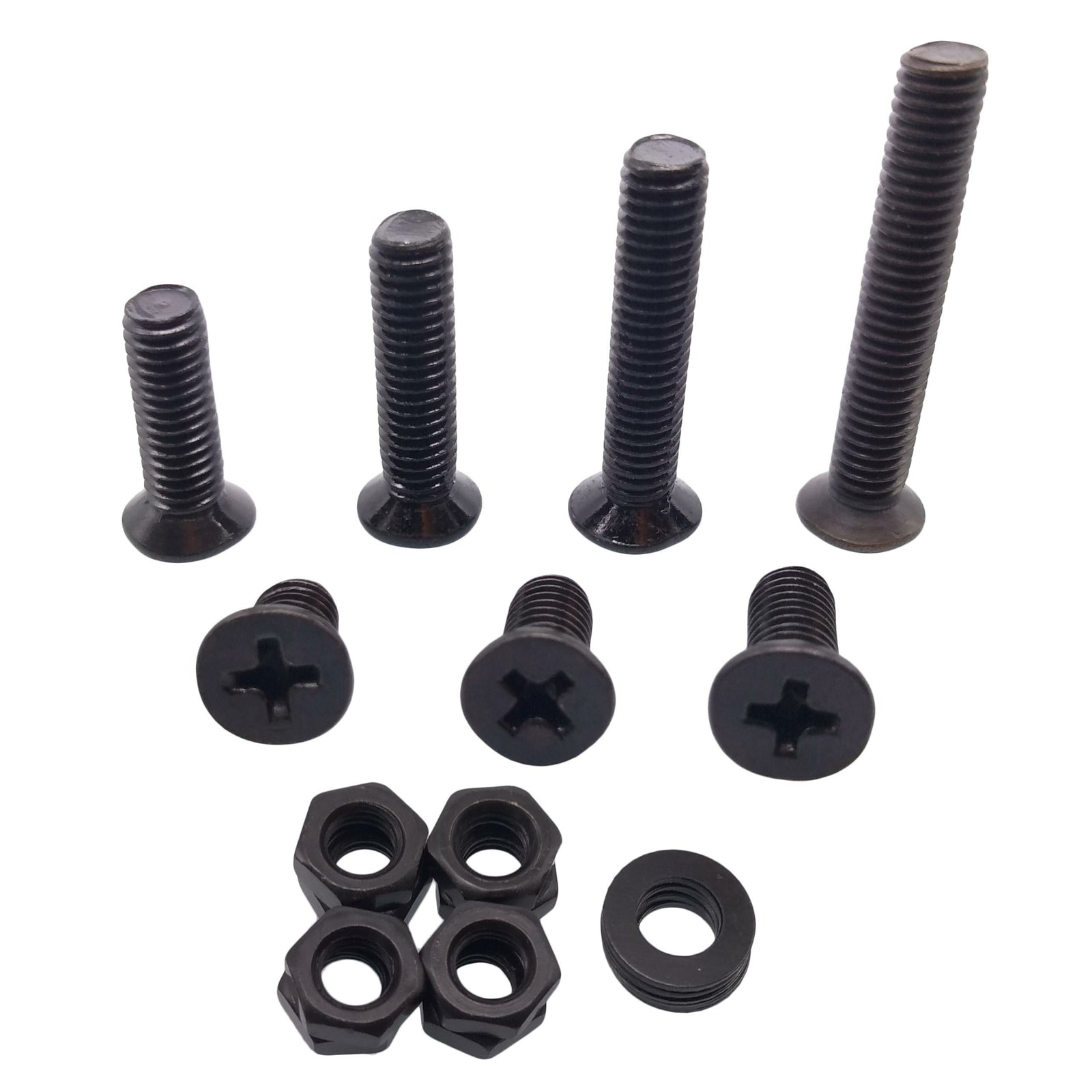 350pcs M5 Flat Head Black Screws with Nuts Washers Assortment Kit