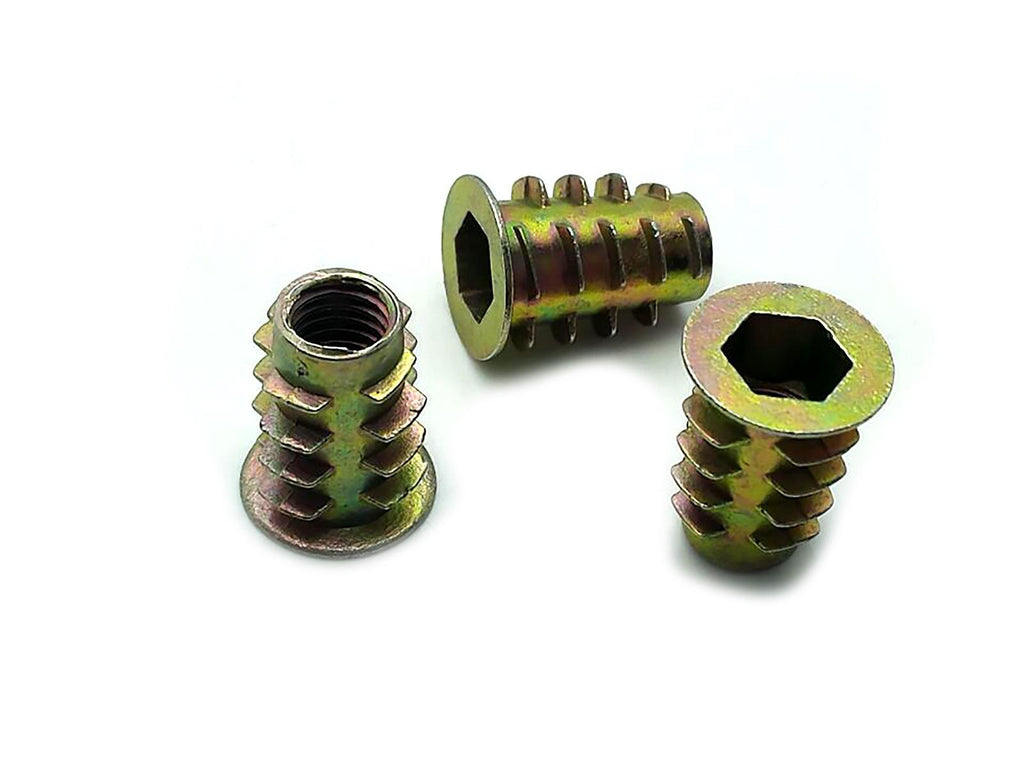 US Stock 20x M6 x 15mm Furniture Hex Drive Flat Head Nuts Screws For Wood Insert