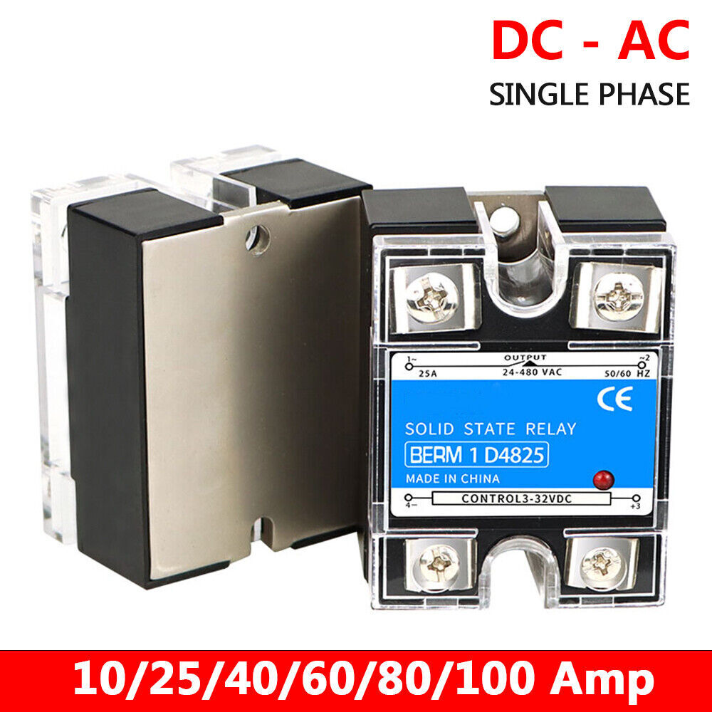 AU Stock Solid State Relay Input DC 3-32V to Output AC 24-480V Single-phase 80A