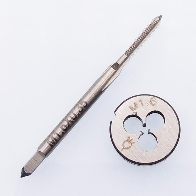 US Stock HSS M1.6 x 0.35mm Tap & M1.6 x 0.35mm Die Metric Thread Right Hand