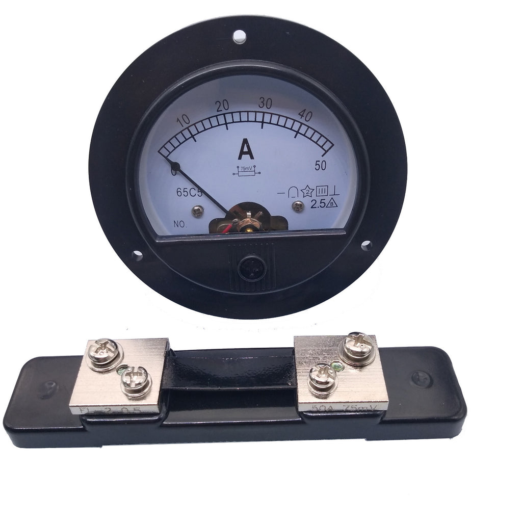 AU Stock DC 0~50A Analog AMP Current Pointer Needle Panel Meter Ammeter & Shunt