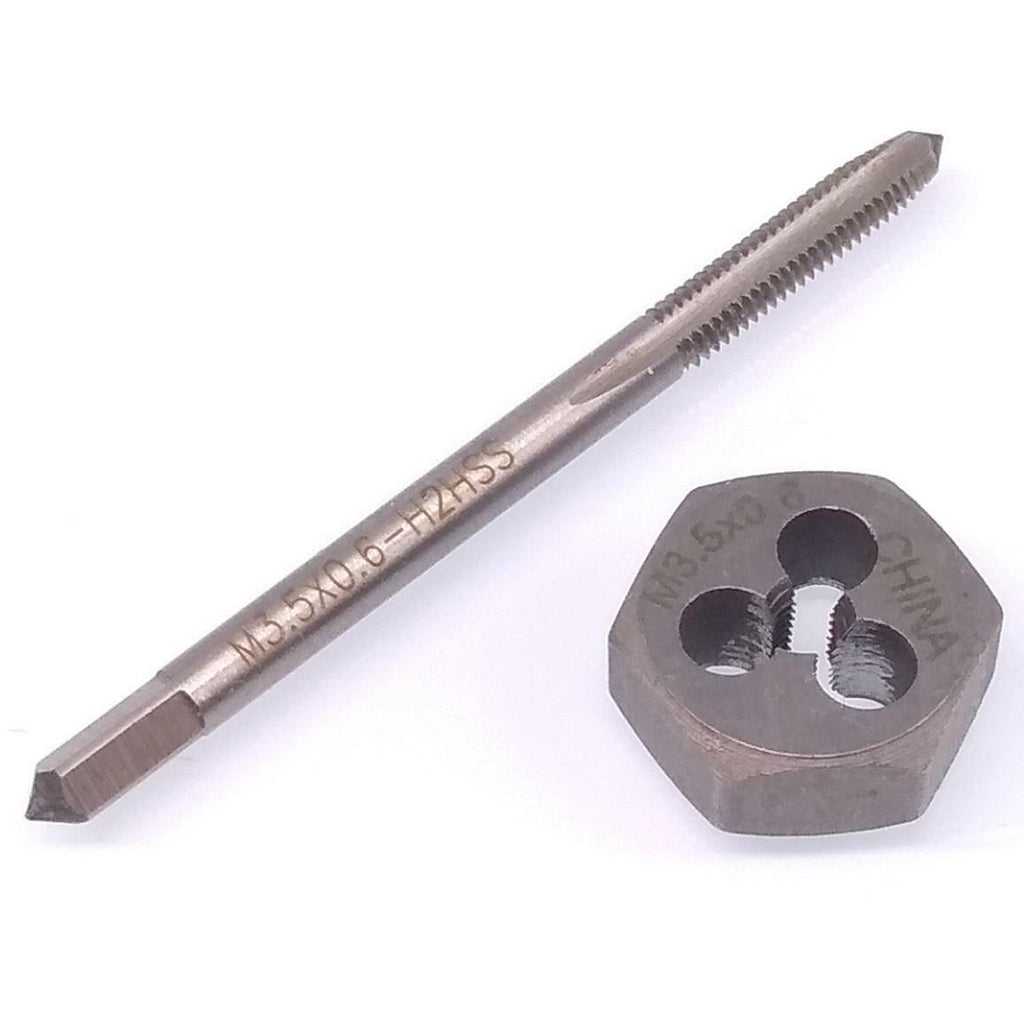 HSS M3.5 x 0.6mm Tap & M3.5 x 0.6mm Hexagon Die Metric Thread Right Hand Set
