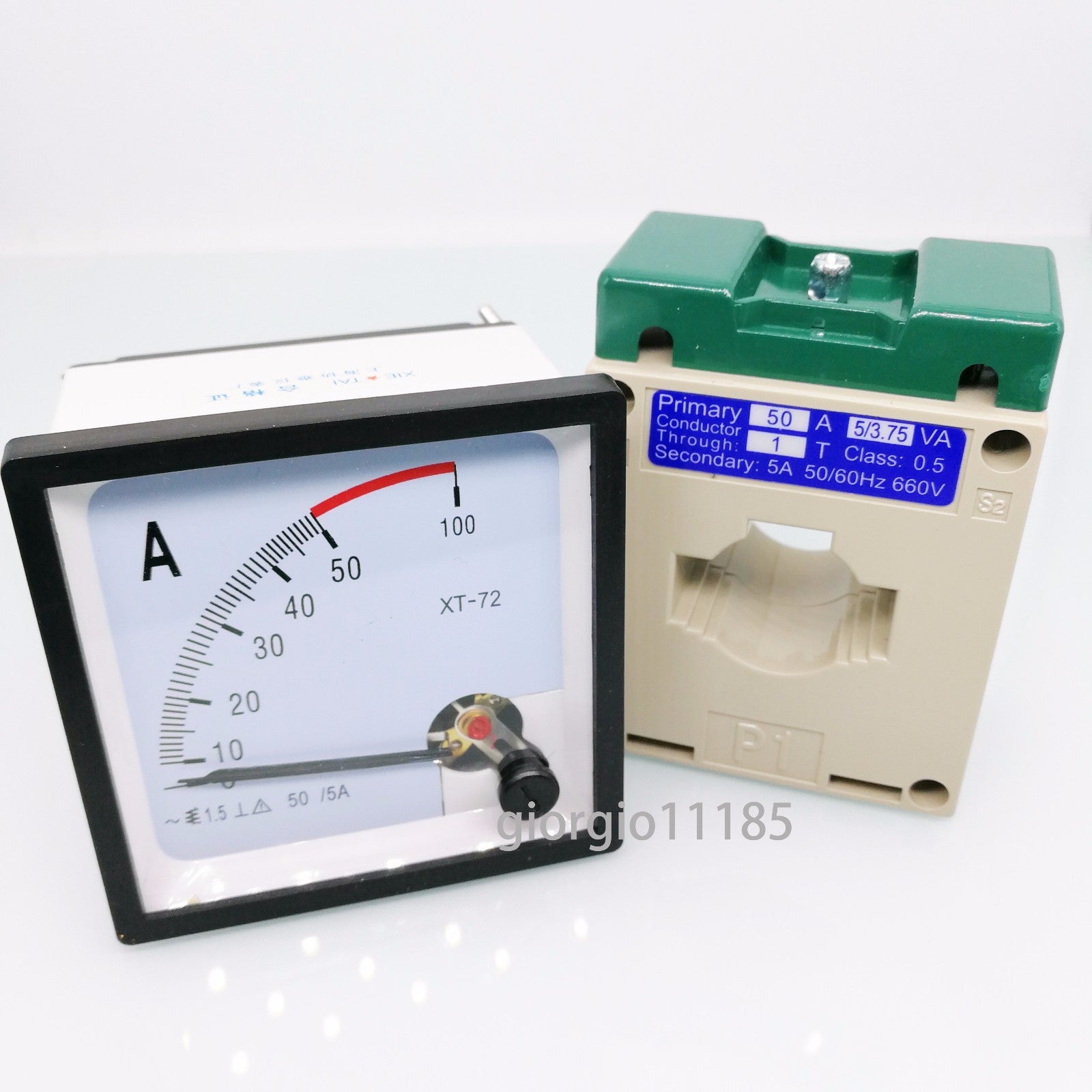 AU Stock AC 0 ~ 50A Analog AMP Current Panel Meter Ammeter & Current Transformer