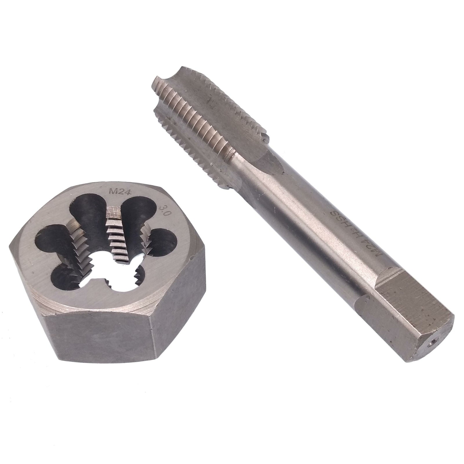 US Stock HSS M24 x 3mm Tap & M24 x 3mm Hexagon Die Metric Thread Right Hand Set
