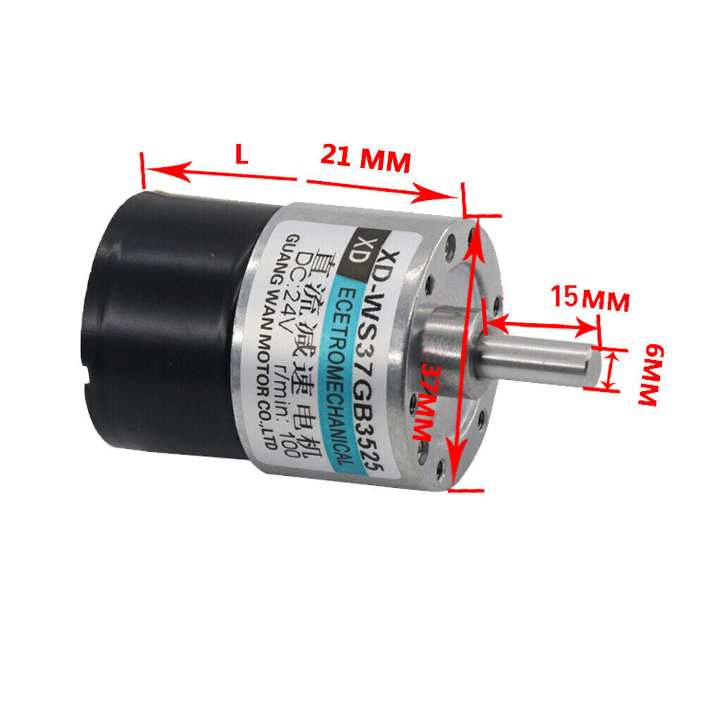 37mm DC 24V Brushless Gearmotor Gearbox Motor Metal Gear 5RPM 37GB3525