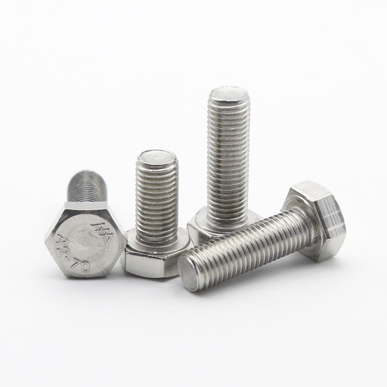 2pcs M9 x 1.25 x 35mm Hexagon Head Bolts 304 Stainless Steel Hex Head Screws