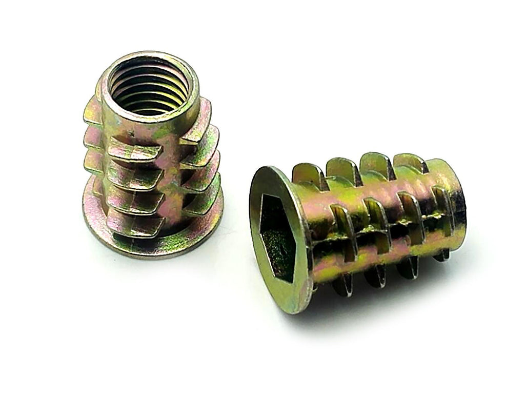 US Stock 20x M8 x 18mm Furniture Hex Drive Flat Head Nuts Screws For Wood Insert