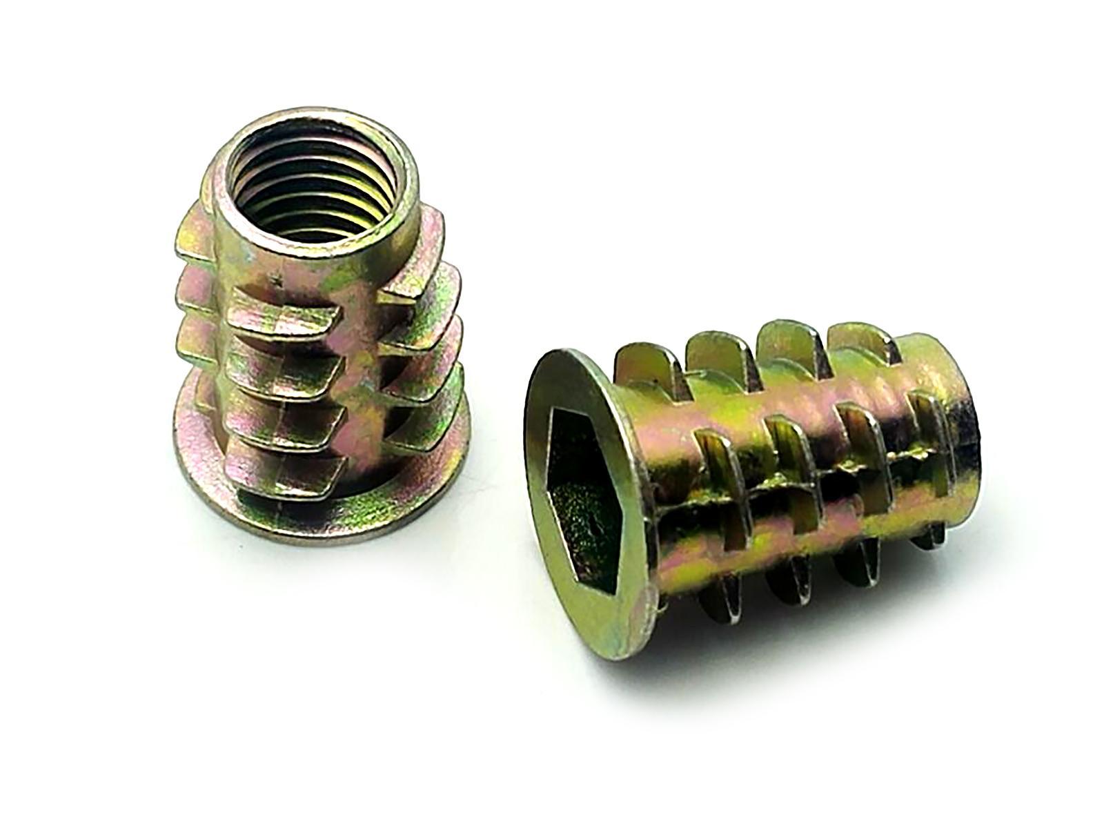 US Stock 20x M8 x 18mm Furniture Hex Drive Flat Head Nuts Screws For Wood Insert