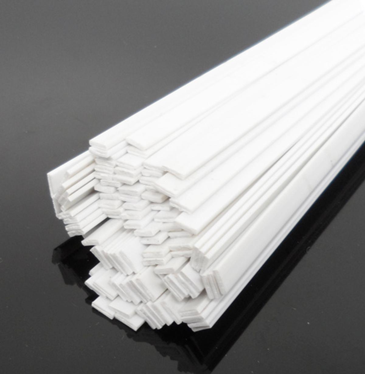 US Stock Pack of 10 ABS Styrene Plastic Flat Rectangular Bars 1.5*3mm 9.8" White